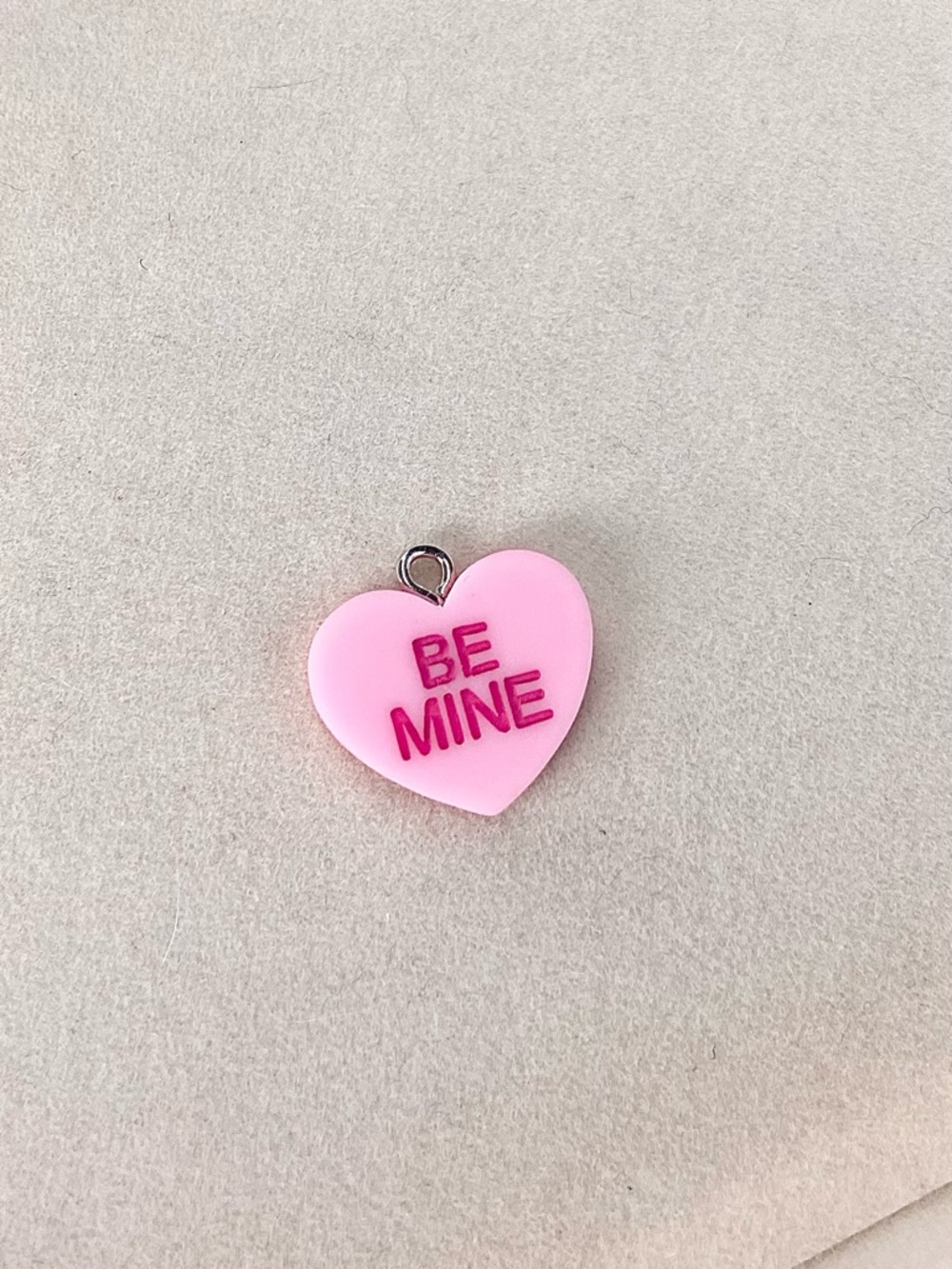 Be Mine Conversation Heart Charm-pink